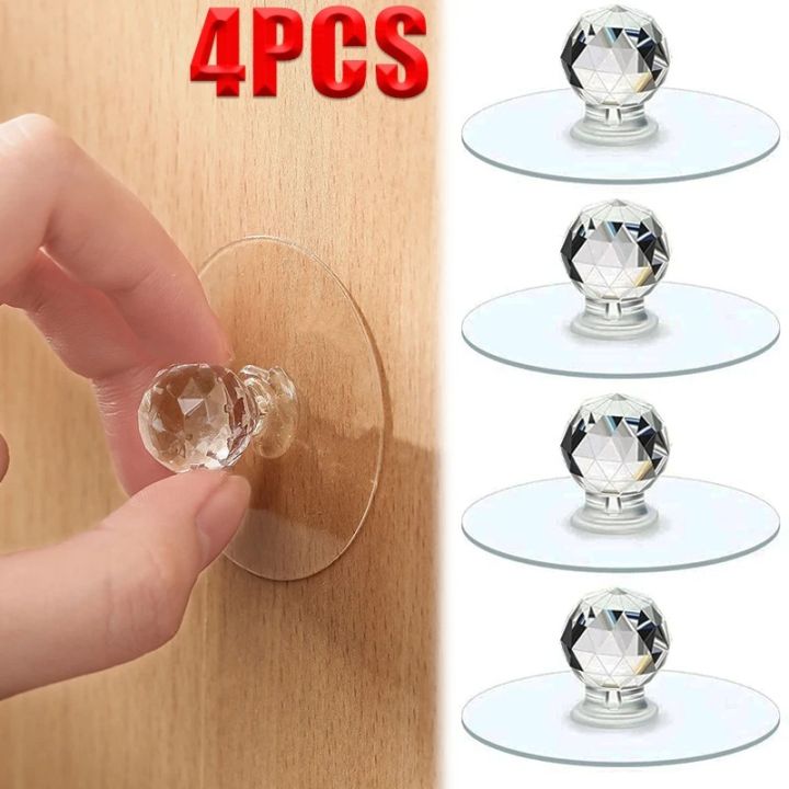4%20Pcs%20New%20Self%20Adhesive%20Hook%20Knobs%20Cupboard%20Drawer%20Pull%20Handle%20Knobs%20Brand%20Acrylic%20No%20Drilling%20Mirror%20Cabinet%20Handles%20Furniture%20Drawer%20Diamond%20Shape%20Hook%20-%20Image%202