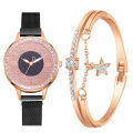 2pcs Set Luxury Women Watches Magnetic Rhinestone Female Clock Quartz Wristwatch Fashion Ladies Wrist Watch Relogio Feminino. 