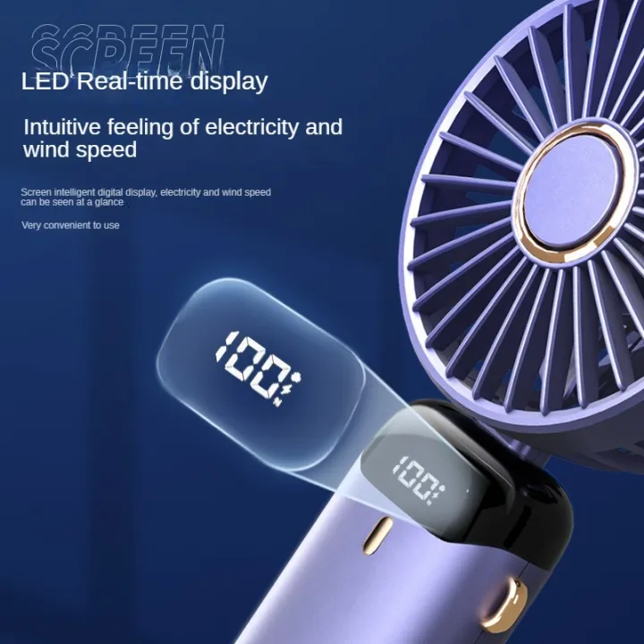 3000mAh%20Handheld%20Mini%20Fan%20Foldable%20Portable%20Neck%20Hanging%20Fans%205%20Speed%20USB%20Rechargeable%20Fan%20with%20Phone%20Stand%20and%20Display%20Screen%20-%20Image%204