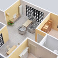 1:25 Scale Miniature Building Architecture Accessories Dollhouse Furniture Set Craft Ornament Prefabricated House to Assemble. 