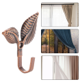 2 x Iron Leaf Shaped Curtain Tie backs Holders Wall Hooks Home Decor, Red Bronze.