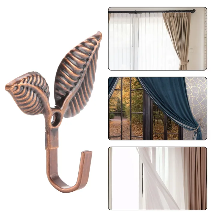 2%20x%20Iron%20Leaf%20Shaped%20Curtain%20Tie%20backs%20Holders%20Wall%20Hooks%20Home%20Decor,%20Red%20Bronze%20-%20Image%205