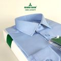 Adams Wear 100% Cotton Sky Blue Herringbone Formal Shirt.