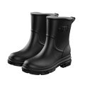 Cross-border mid-barrel thick-soled women's fashion rain boots Women's non-slip autumn and winter wear velvet waterproof rubber boots are sent on behalf of others. 