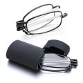 Hot Fashion MINI Design Reading Glasses Men Women Folding Small Glasses Frame Black Metal Glasses With Original Box Portable. 