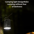 Mini Rechargeable Air Pump with Dual Functionality for Inflatable Beds and Camping, Portable Lamp Included, Grey.