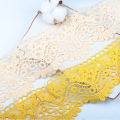 Water Soluble Hollow-out Wide Yellow Lace Edge Lace Handmade Skirt. 