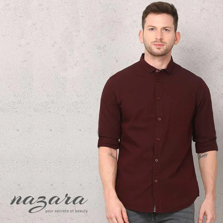 Maroon%20Cotton%20Casual%20Shirt%20for%20Men%20-%20Image%202