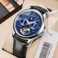 LIGE 6826 Plus Brand Classic Men Retro Watches Automatic Mechanical Watch Tourbillon Clock Leather Waterproof Wristwatch. 