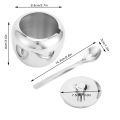Stainless Steel Sugar Jar Seasoning Spice Container with Lid and Spoon Home Kitchen Tool. 
