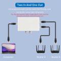 Mini 2 Port RJ45 Network Switch Ethernet Dual 2 Way Port Manual Sharing Switcher RJ45 Network Box Hub Adapter Splitter Conterver.