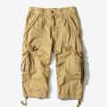 Dropsping Summer New Calf-Length Cargo Pants Men Cotton Casual Outdoor Trousers ckets Solid  Casual Pants For Man. 