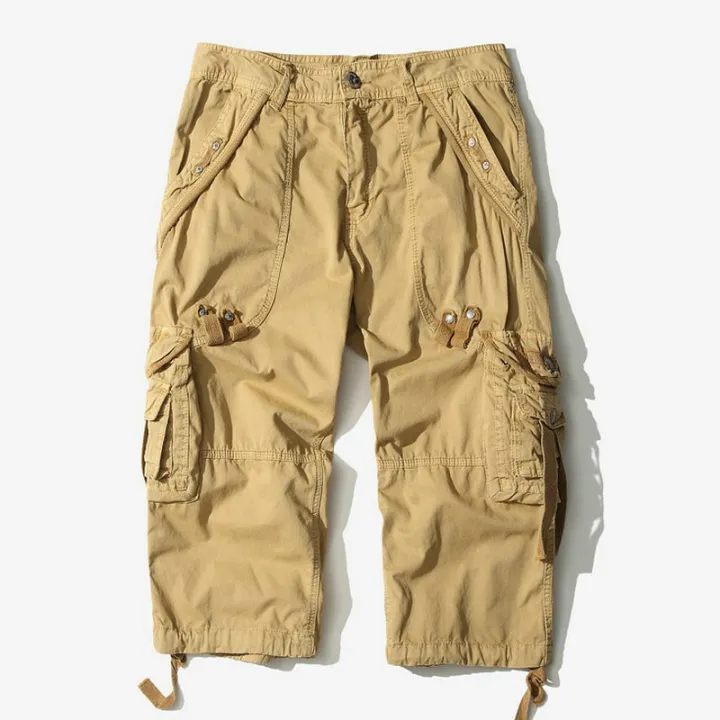 Dropsping%20Summer%20New%20Calf-Length%20Cargo%20Pants%20Men%20Cotton%20Casual%20Outdoor%20Trousers%20ckets%20Solid%20%20Casual%20Pants%20For%20Man%20-%20Image%205