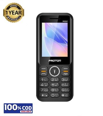 Proton Mobile Phone-RE-HULK with 3000mAh Li-ion Battery and 2.4 inch, Bright Color Display and Automatic Call Recorder (Multi Color) - 874050 with Free Delivery
