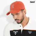 GenZ Premium Twill Cap for men - Front Embroidery NY - Back Embroidery Brand Logo - Adjustable Size with Metal Free D Ring - Brick Red Color.