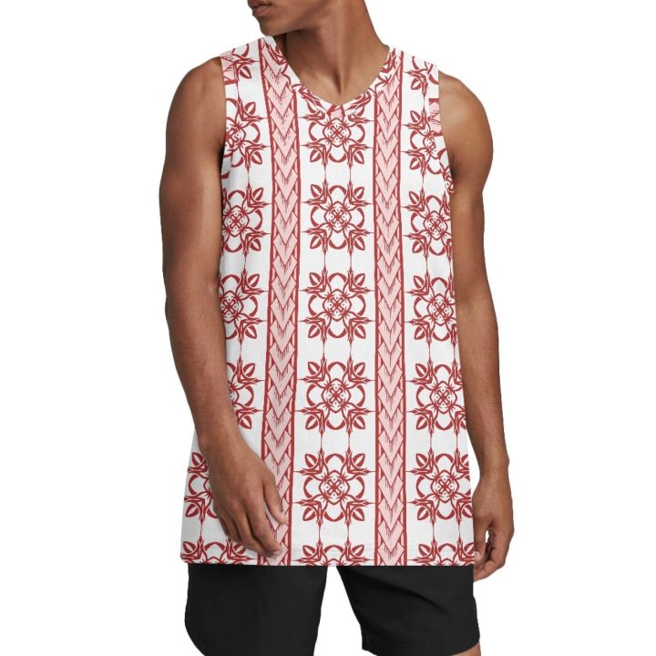 Polynesian%20Tribal%20Guam%20Totem%20Tattoo%20Prints%20Men's%20Basketball%20Jerseys%20Mesh%20Athletic%20Sports%20Shirts%20Plain%20Performance%20Team%20Uniforms%20-%20Image%207