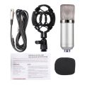 FIFINE F-700 Professional Condenser Sound Recording Microphone with Shock Mount for Studio Radio Broadcasting & Live Boardcast, 3.5mm Earphone Port, Cable Length: 2.5m. 