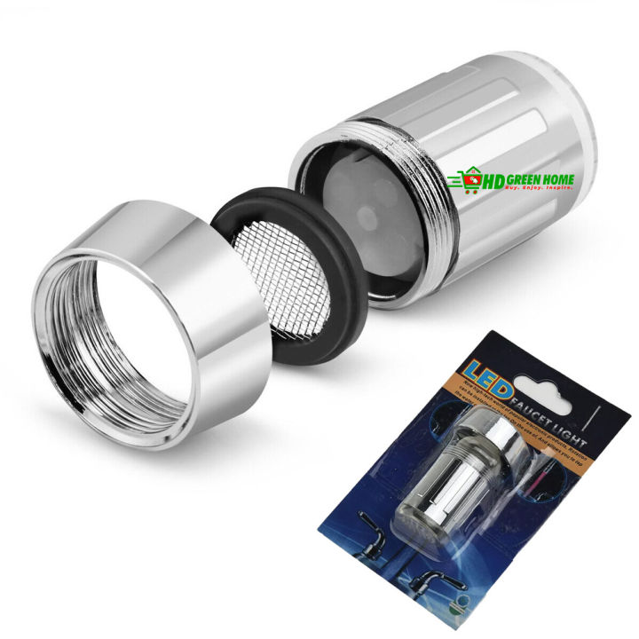 7 Color Changing LED Water Tap Faucet with Connector Multicolor Light-up Faucet for Tap Nozzle Head