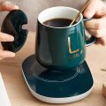 Sweet Life 55 Degree Constant Ceramic Coffee Cup Mug With Heating Pad Set - Coffee Mug. 