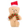 【Shop the Latest Trends】 Bear Plush Doll Bear Scarf Flower Christmas Plush Bear Soft PP Cotton Christmas Bear Doll Cute Cartoon Christmas Bear Plush Pendant Christmas Gift.