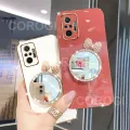 For Xiaomi Redmi Note 10 Pro Max Back Cover + Bowknot Makeup Mirror Fashion Shiny Plating Square Bumper Bling Girls Phone Case Soft TPU Silicone Shockproof Back Cover. 