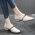 Fashion Women British Single Shoes Shallow Mouth Small Shoes Mid Heel Shoes.