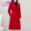 Ladies Coat Long Sleeve Slim Fit Single Button Woolen Coat. 