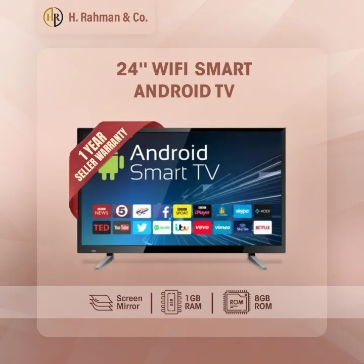 24'' WiFi- RAM -1GB - ROM - 8GB Smart Android TV