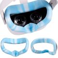 2PCS VR Silicone Cover for Quest 2 Headset Facial Cover Eyes Mask Sweat Proof Light Proof Anti-Leakage(Blue). 