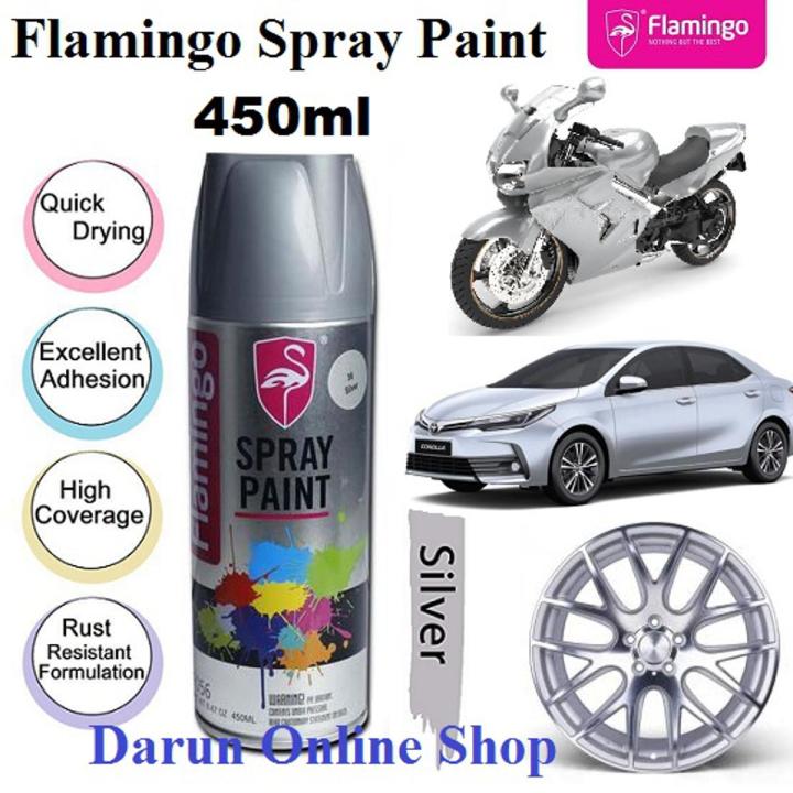 Flamingo Spray Paint (36 Silver) Automatic hand spray paint, anti-rust ...