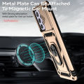 For Samsung Galaxy A33 5G Case with Slide Camera Cover, 360° Ring Holder Metal Kickstand, work for Phone Holder Car Mount, Drop Peep Protection.