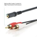 2X 2-RCA Male to Female 3.5mm Jack Aux Stereo Audio Cable. 