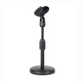 L4 Desktop Microphone Stand Adjustable Foldable Table Mic Stand with Mic Clip Stand - Mic Holder. 