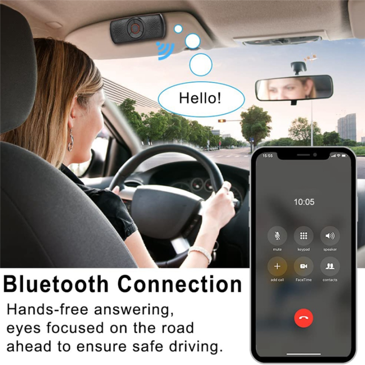 Bluetooth%20in%20Car%20Speakerphone%20Speaker%20for%20Handsfree%20Talking,%20Wireless%20Car%20Music%20Player%20with%20Visor%20Clip%20-%20Image%206