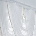 Solid White Valance Curtains Tulle For Living Room Sheer Curtain For Kitchen Bedroom Voile With Beads Home Decor Finished Panel.