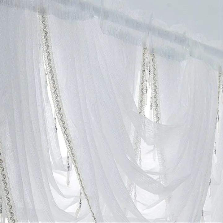 Solid%20White%20Valance%20Curtains%20Tulle%20For%20Living%20Room%20Sheer%20Curtain%20For%20Kitchen%20Bedroom%20Voile%20With%20Beads%20Home%20Decor%20Finished%20Panel%20-%20Image%205