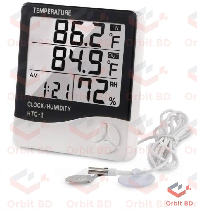 HTC2%20H.T.C-2%20Digital%20LCD%20Display%20With%20Temperature%20Humidity%20Meter%20Gauge%20Thermometers%20Hygrometer%20Temperature%20Sensor%20Indoor%20Outdoor%201.5M%20Length%20Cable%20Probe%20With%20Clock%20Wall%20Mount%20Meter(null)%20-%20Image%202