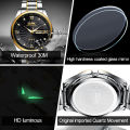 OPK Watch for Men Waterproof Sports  Stainless Steel Casual Watch Quartz Movement Dual Calendar Display Fashion Handsome and Cool White/Gold/Black. 