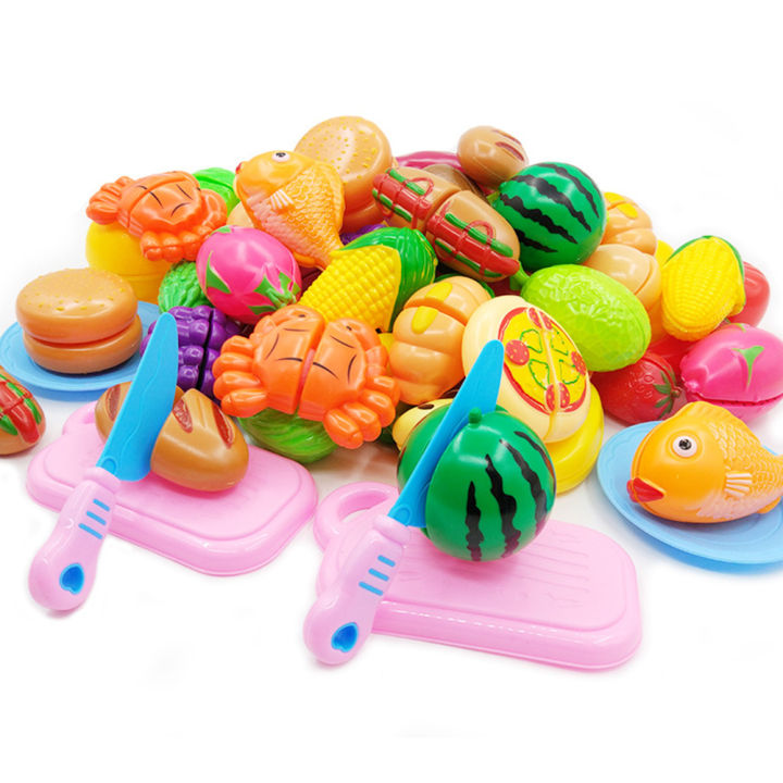 30pcs/set Cutting Toys Play Cutting Food Kitchen Toy Cutting Fruits Vegetables Pretend Food Playset Early Development Learning Toy Gifts for Christmas