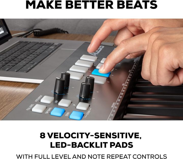 Alesis%20V25%20-%2025-Key%20Mk2%20USB%20MIDI%20Keyboard%20Controller%20with%20Backlit%20Pads,%204%20Assignable%20Knobs%20and%20Buttons,%20Professional%20Software%20Suite%20Included%20-%20Image%206