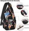 Sling Backpack Cute Cartoon Illustration Colorful Rainbow Giraffe for Men Boys Multipurpose Crossbody Shoulder Bag. 