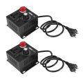 2X Ac220V 4000W Scr Electronic Voltage Regulator Temperature Motor Fan Speed Controller Dimmer Electric Tool,EU Plug. 