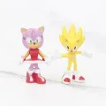 12pcs Set Mini Cute Sonic PVC Character Toy Hedgehog Shadow Tail Figure Model Dolls Children Animal Toy Birthday Gift 5-6cm. 