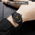 LouisWill Silicone Strap Watch For Men Men's Fashion Watch Three Eye Watch With Calendar 30M Waterproof Watch Silicone Strap Watch Retro Quartz WatchLuxury Men WatchLuminous Watch. 