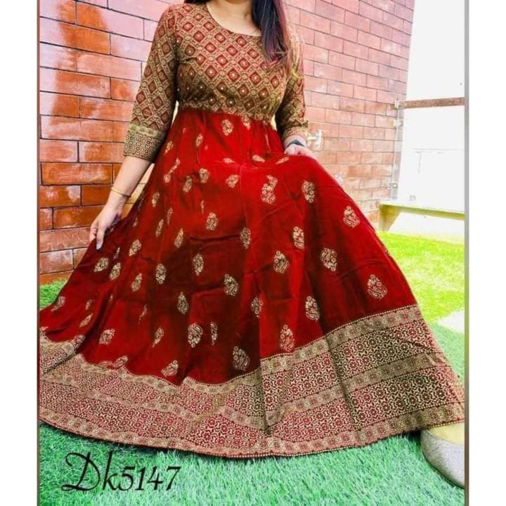 Exclusive Designed Gown 1-Piece Long Kurti with Unique Koti Design  Stylish Women's Fashion Exclusively Designed Long Kurti Gown