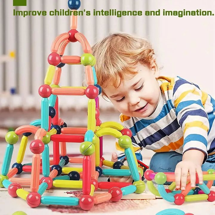 Building Blocks Toy Magnetic Construction Set Magnet Ball Sticks Rod Games Montessori Educational Toys