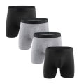 1/4/5Pcs/lot Underpants Men Long Boxers Shorts Underwear Cotton Breathable Solid Gay Under wear cueca boxer Man Boxershorts. 