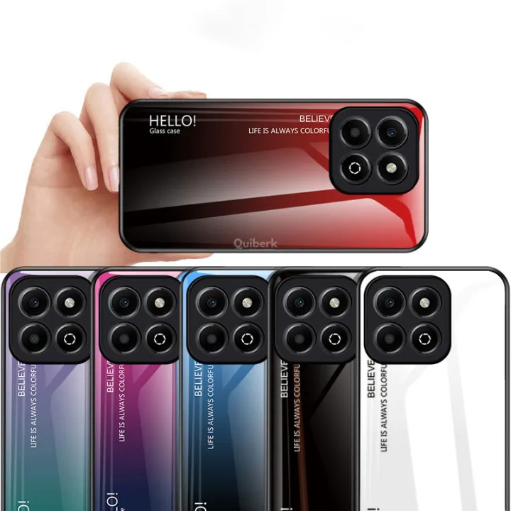 Quiberk%20for%20Honor%20X6b%204G%20Tempered%20Glass%20Hard%20Case%20Gradient%20Color%20Back%20+%20Soft%20Frame%20Shockproof%20Phone%20Cover%20-%20Image%204