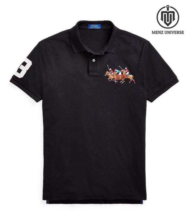 RL%20Men's%20%20Triple%20Pony%20Embroidered%20Polo%20Shirt-%20Black%20-%20Image%204