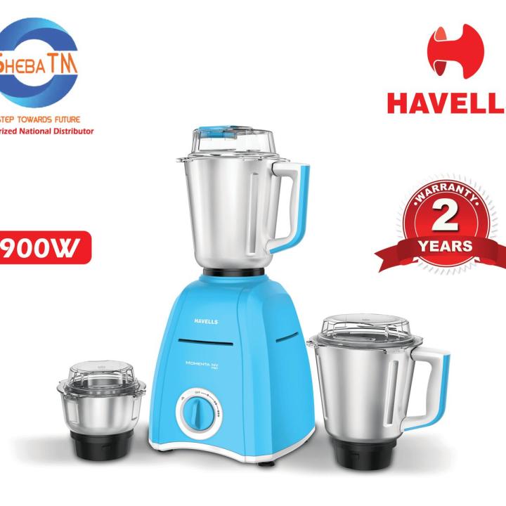 HAVELLS MIXER GRINDER MOMENTA NV 900 W 3SS JAR Blue